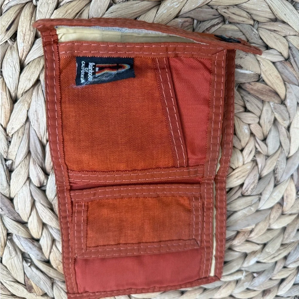 VTG Wallet Rainbow Canvas Vintage Bi-fold Nylon Retro 80s Oceanside Ca. USA